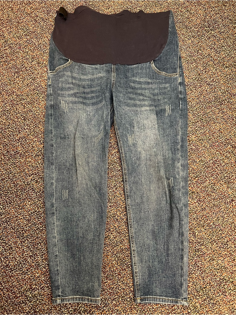 Maternity Blue Washed Stretch Jeans - Comfortable Everyday Fit 3XL